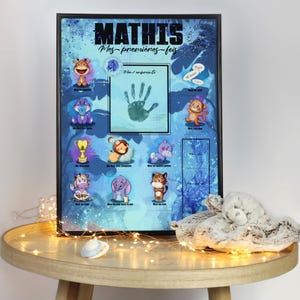 Póster de nacimiento personalizado, lámina de bebé, recuerdo de nacimiento, póster de nacimiento personalizado, mis primeros momentos como bebé.