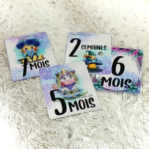 Baby milestone card, baby's first year, birthday months, baby memories, first year, double-sided twelve months, personalized milestone card