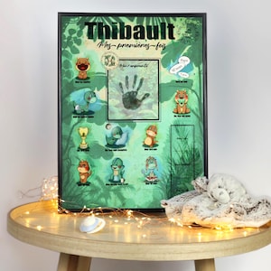 Póster de nacimiento personalizado, lámina de bebé, recuerdo de nacimiento, póster de nacimiento personalizado, mis primeros momentos como bebé.