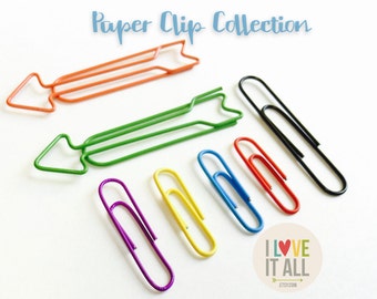 Paper Clip Collection | Arrows Clips Shaped Orange Red Blue Green Purple Yellow . Listers Kit Planner Supplies Erin Condren Maambi Filofax