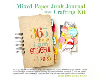 Gratitude Journal | Includes Embellishments, 365 Things, Thankfulness Jotter, I Am Grateful, Mindset Diary, Positive Thinking, Mini Album