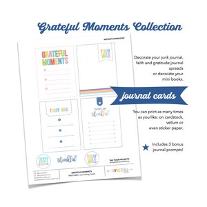 Digitale dankbaarheid Journaling Efemere dankbare momenten beklede notitiekaart Today Was I Am Thankful Journal Prompt Daily Journaling Supply Kit