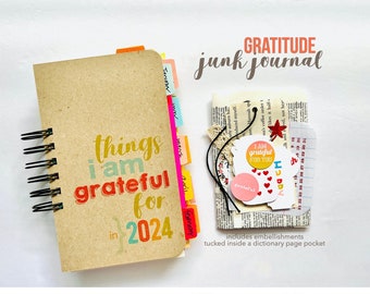 Self Care Jotter Gratitude Journal Spiral Bound Positive Thinking Notebook Mixed Media Papers Self Reflection Thankful Book Joy + Happiness