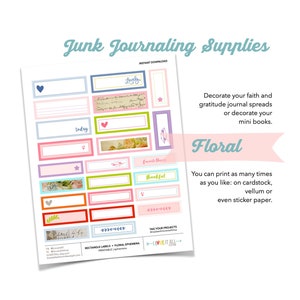Five Good Things Journal Cards, Grid Paper Ephemera, This Week, Printable Journaling Prompt, Junk Journaling Supply, 5 Things Friday image 3