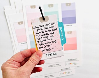Paint Chip Card | Set of 36, Currently Journal, Journaling Card Collection, Right Now Prompt Ideas, Writing Starter, Junk Journal Supply