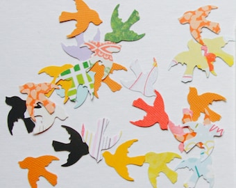 Bird Paper Confetti . 25 Paper Die Cuts . Ephemera Cardstock Notebook Paper Scrapbooking Mixed Media Planner Supplies Listers Gotta List