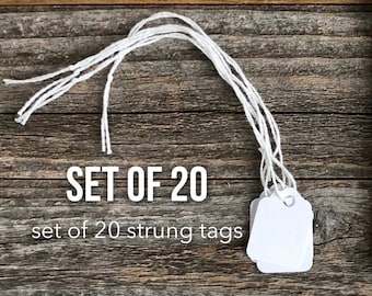 Small White Hang Tag with String Set of 20 Mini Gift Tag Junk Journal Supply Parcel Tag Scrapbooking Journal Spot Jewelry Packaging Micro