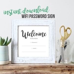 Wi-Fi Passwort Zeichen: Willkommen im Home Dekor (digitaler Download)