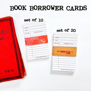 Library Checkout Cards: Book Lover Ephemera, DIY Invitations
