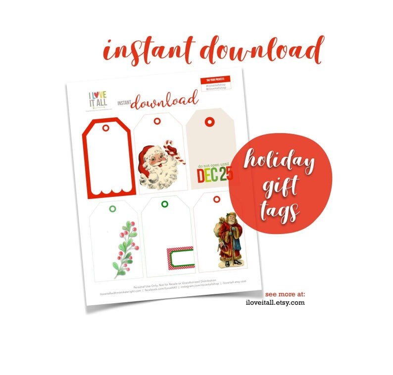 Christmas Gift Tags, Printable Journal Cards, Colorful Holiday Cards, Fa La La, Joy Journal Card, Fa La La Gift Tag, Holiday Gifts, Tags image 3