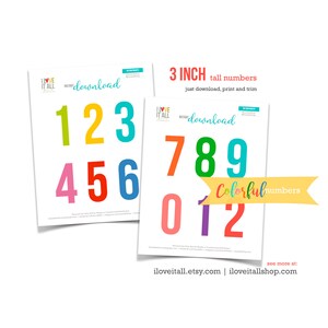 Advent Calendar Number Set, Printable Date Set, December Daily, This Month, One Inch Colorful Numbers, Number Ephemera, Junk Journaling image 9
