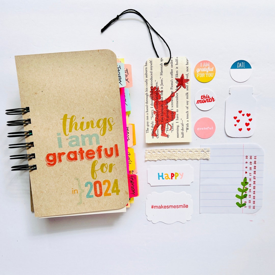 Happy Colors Gratitude Junk Journal Cottagecore Grateful Book - Etsy