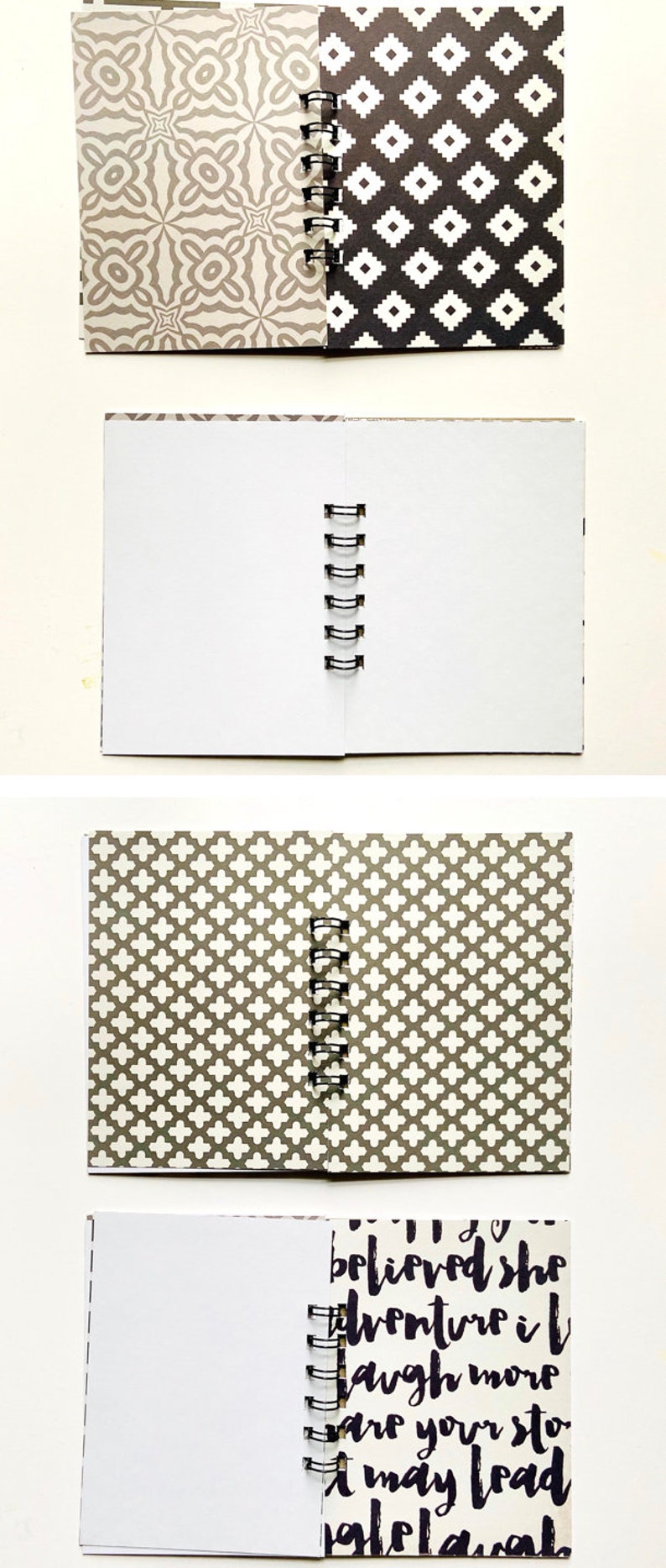 Graues und Weißes Journal Monochromes MiniBuch Ton auf Ton | Etsy