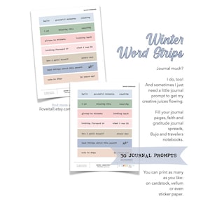 Journaling Prompt Woordstrook Afdrukbare lijst Idee Woordzin Sticker Label Ongewenste dagboek Scrapbooking Levering Papier Collage Papier Efemere