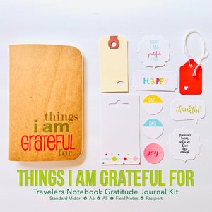 Kraft Travelers Notebook Gratitude Journal Mindfulness Gratefulness Cahier Diary Passport Pocket Journal Things I Am Grateful For Insert image 1