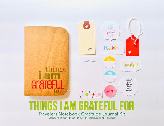 Kraft Travelers Notebook Gratitude Journal Mindfulness Gratefulness Cahier  Diary Passport Pocket Journal Things I Am Grateful for Insert 