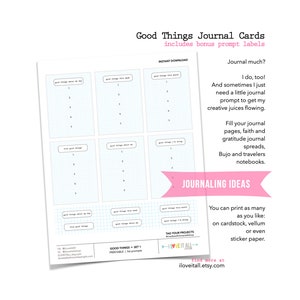 Five Good Things Journal Cards, Grid Paper Ephemera, This Week, Printable Journaling Prompt, Junk Journaling Supply, 5 Things Friday image 1