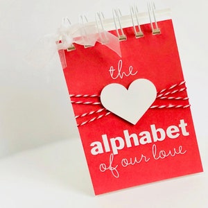 Valentine Day Personalized Romantic Couple Gift of Love Paper Anniversary Alphabet of Our Love How I Love You Love Letters Forever My Love image 2