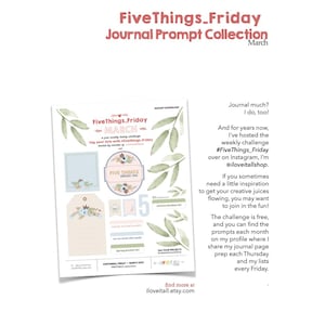 Aanbieding prompt kortstondige sticker collectie roze bloemen Clip Art junk Journal Supply afdrukbaar papier veevoeder Five Things Friday Challenge