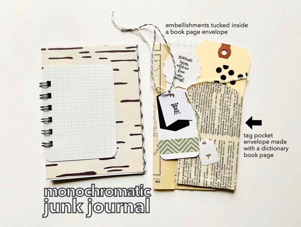 Graues und Weißes Journal Monochromes MiniBuch Ton auf Ton | Etsy