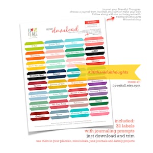 Dankbaarheid dagboek prompt 30 dankbare gedachten momenteel mentaliteit stickercollectie afdrukbare collage veevoeder ongewenste tijdschriftvoorraad scrapbooking