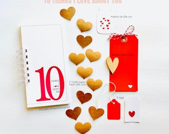 Romantic Paper Anniversary Gift Birthday Present 10 Things I Love About You Journal Love Ten Things We Love Notebook Gift for Boyfriend