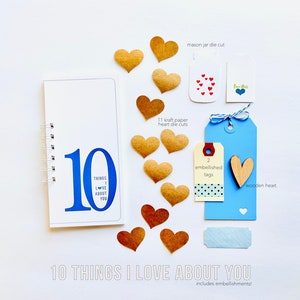Romantic Paper Anniversary Gift Birthday Present 10 Things I Love About You Journal Love Ten Things We Love Notebook Gift for Boyfriend image 7