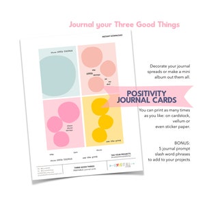 Positive Mindset Collection Drei Gute Dinge Motivation Achtsamkeit Denken Dankbarkeit Journaling Prompt Dankbarkeit Self Care Set