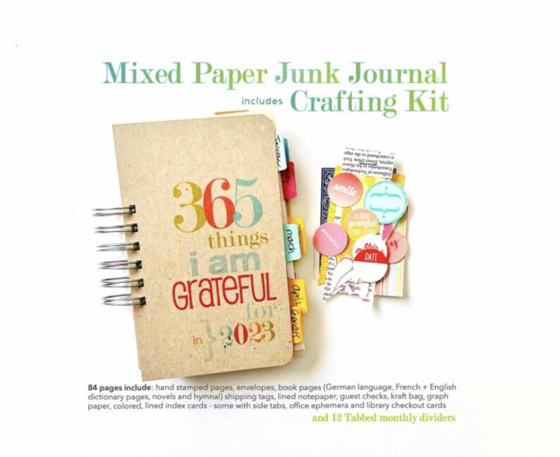 Five Good Things Journal Cards, Grid Paper Ephemera, This Week, Printable Journaling Prompt, Junk Journaling Supply, 5 Things Friday image 5
