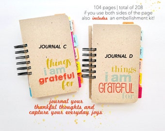 Cute Handmade Gratitude Junk Journal for Women Colorful Grateful Book Mixed Media Paper Thankful Journal Self Care Scrapbook Mindset Diary