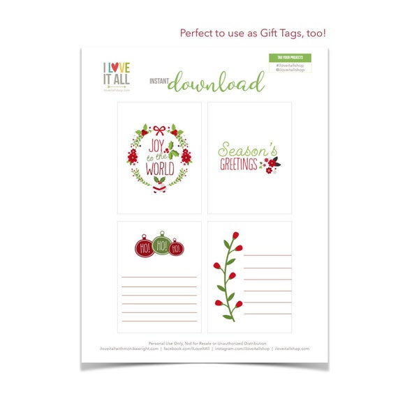joy to the world gift tags ho ho ho christmas wreath journaling cards journal cards gift tag christmas tags season greetings card card gift tags