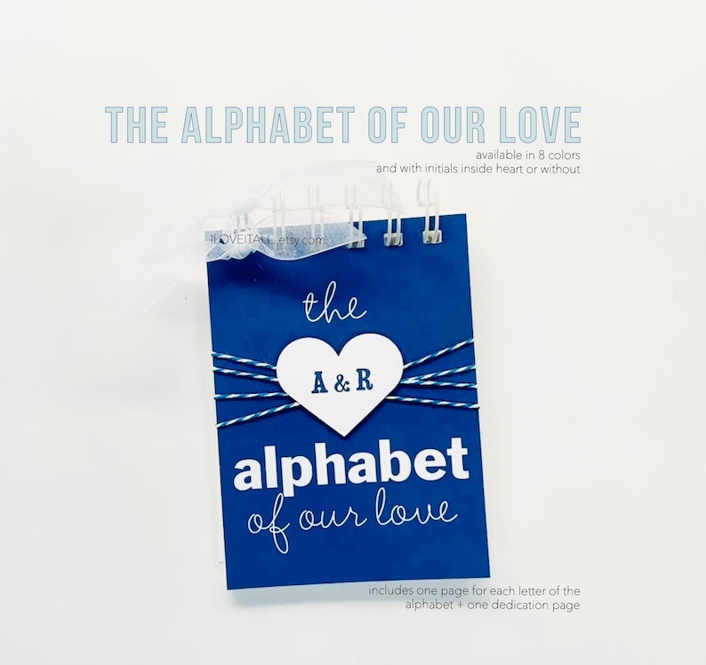 Valentine Day Personalized Romantic Couple Gift of Love Paper Anniversary Alphabet of Our Love How I Love You Love Letters Forever My Love image 1