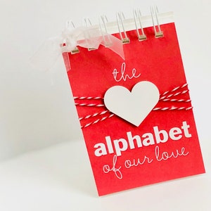 Paar Ziele voller Liebe Journal Alphabet unserer Liebesbrief Was ich an Ihnen Liebe Jahrestag Freund Geschenk für Ihn romantisch personalisiert