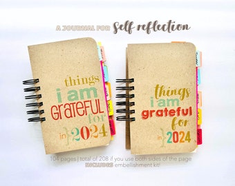 Spiral Notebook Self Reflection Journal with Craft Kit Mixed Paper Junk Journal Positive Thinking Mindfulness Journey Self Care Mindset Book