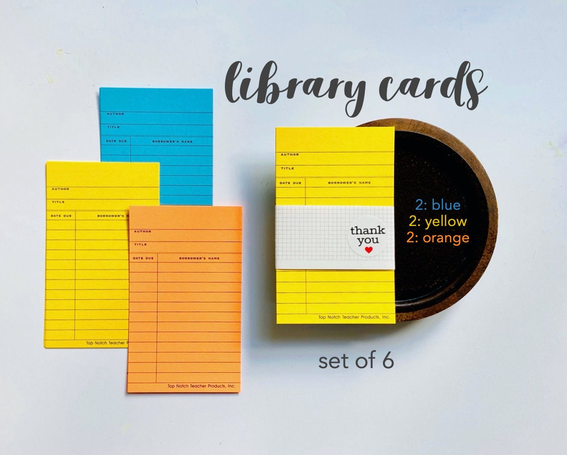 Book Check Out Card Library Cards Library Checkout Card | Etsy