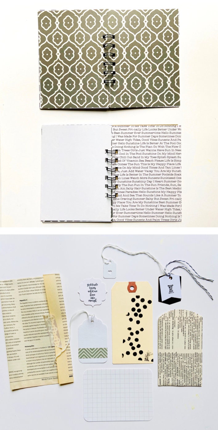 Graues und Weißes Journal Monochromes MiniBuch Ton auf Ton | Etsy