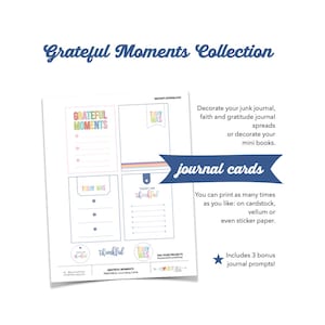 Gratitude Journal Prompts: Mindfulness Cards, Positive Mindset (Digital Download)