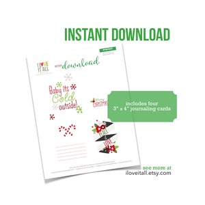 Vrolijk kerstfeest, Cadeaukaartje, Baby It's Cold Outside, Zuurstokken, Dagboekkaart, Plek voor kerstdagboek, Scrapbooking, Dagelijkse december