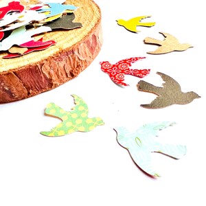 Bird Confetti Paper Die Cuts Dove Swallow Paper Bird Ephemera Fussy Cut Outs Wedding Confetti Collage Fodder Patterned Scrapbooking Supply image 2