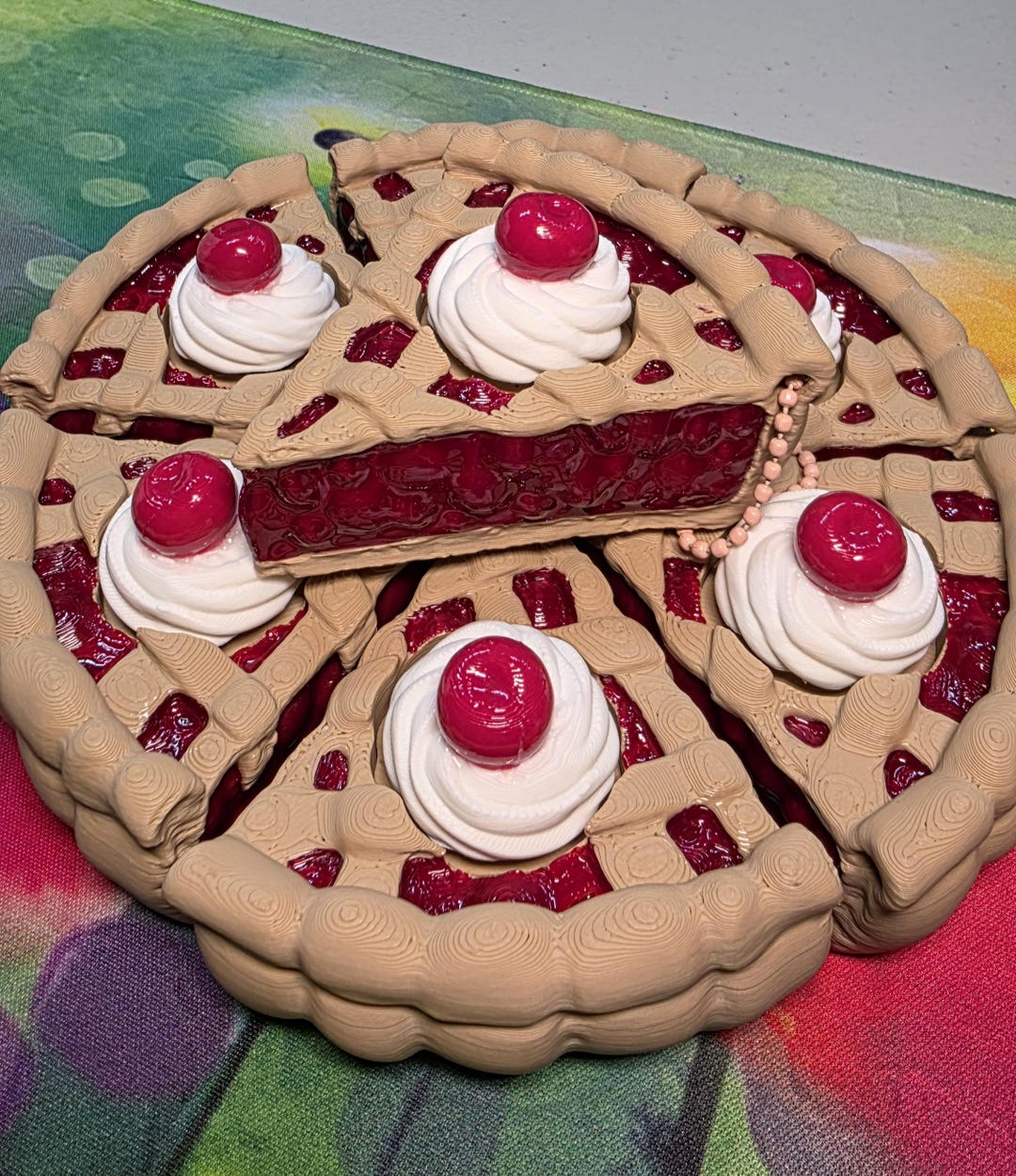 Mini Pie Keychain Cherry Pie Slice Keychain Fidget Clicker - Etsy
