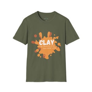 Funny Pottery Lovers &quot;Clay is My Favorite Dirty, Four-letter Word&quot; Ceramic Artist Shirt (dark color), Soft Unisex Graphic Tee, Hobby Gift