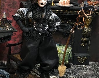Miniature Witch, Dollhouse Witch, Hand Made Miniature, Good Witch Belladonna Divine