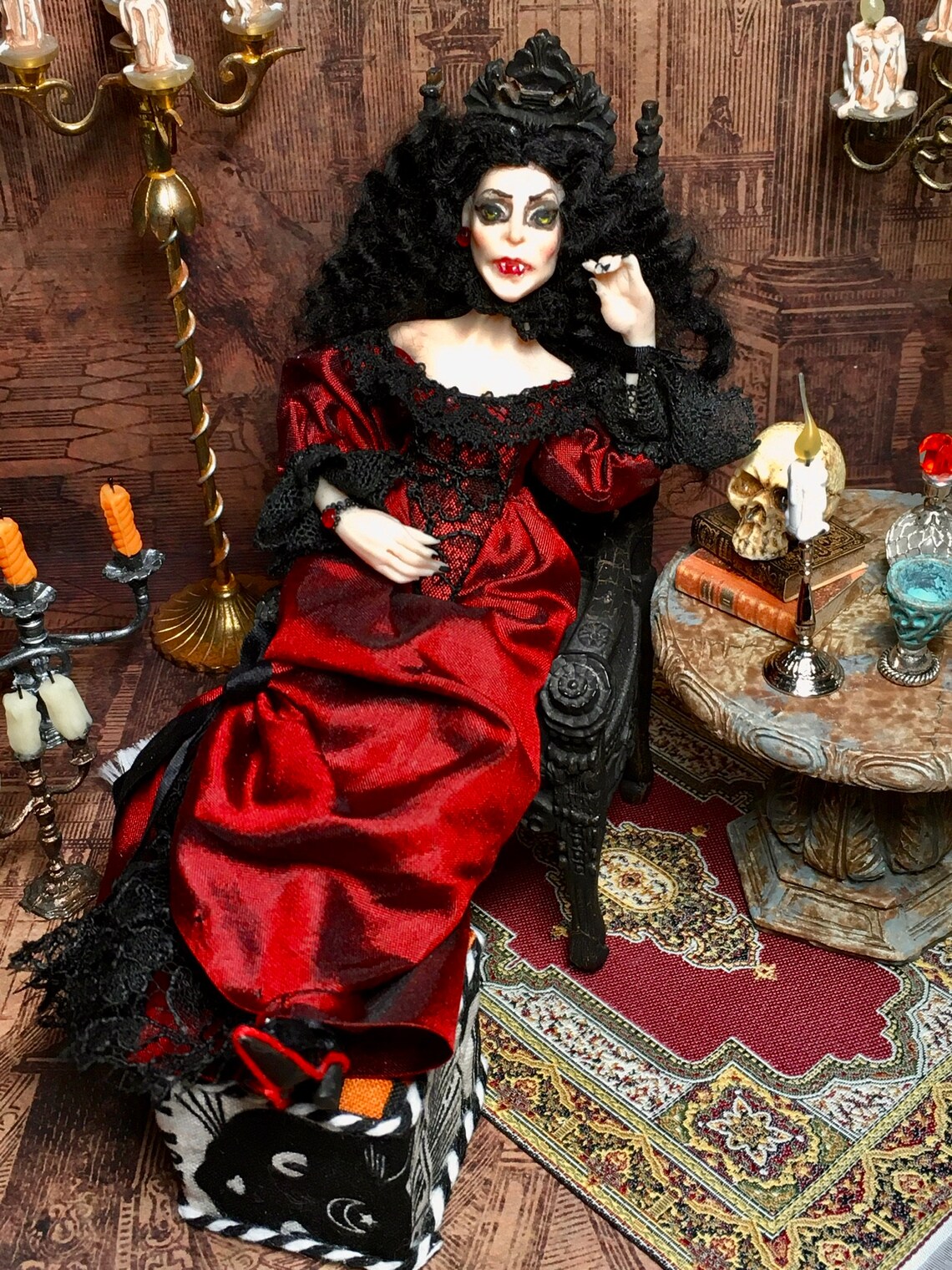 Miniature Doll Dollhouse Doll Miniature Vampire Hand Made Etsy