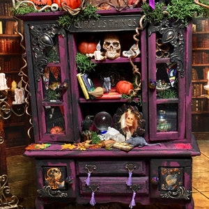 Dollhouse Furniture, Halloween Miniature, Dollhouse Cabinet, Cabinet Of Curious Things