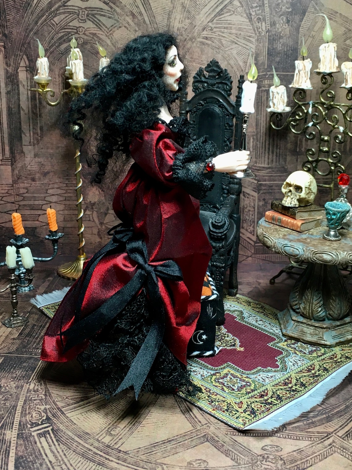 Miniature Doll Dollhouse Doll Miniature Vampire Hand Made Etsy