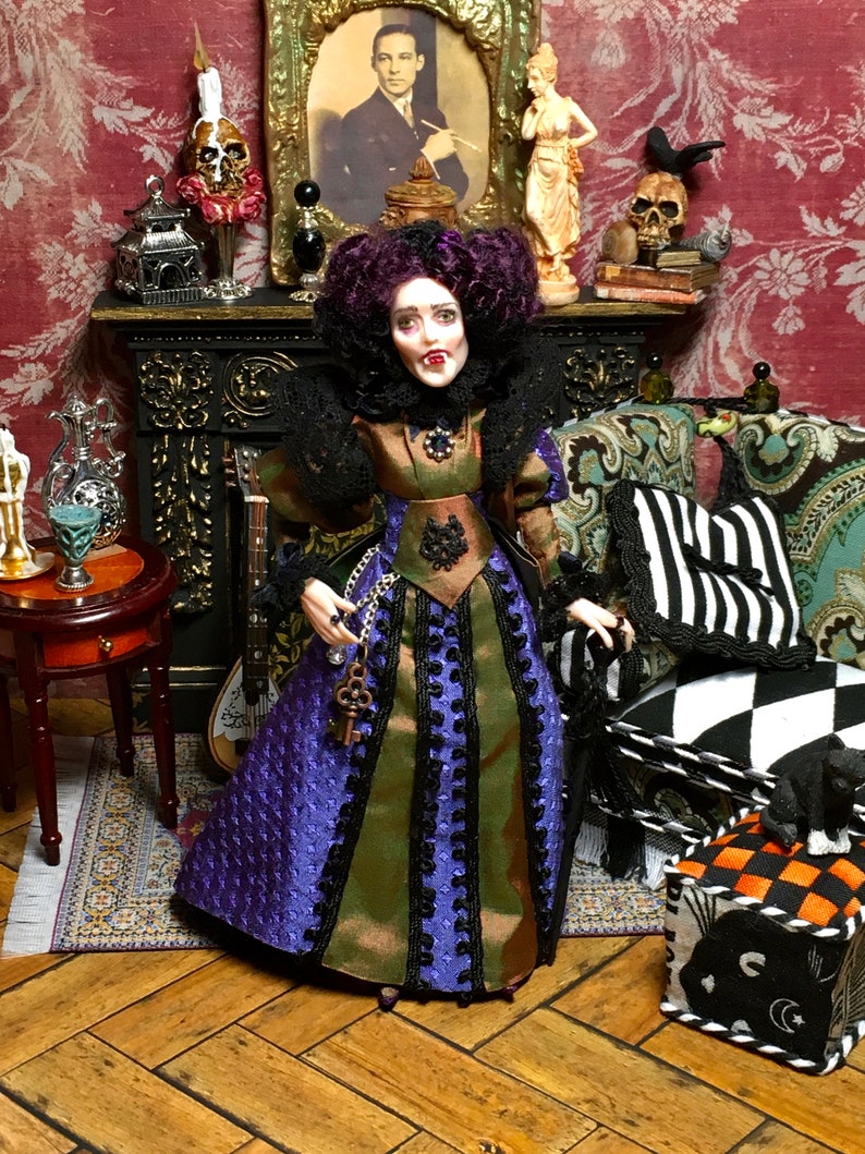 Miniature Vampire Dollhouse Doll Halloween Miniature | Etsy