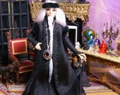 OOAK Halloween Dollhouse Miniature Poseable Doll, Vlad The Vampire Alchemist