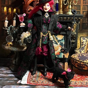Miniature Witch, Dollhouse Witch, Halloween Witch, Good Witch Lenore Tempest