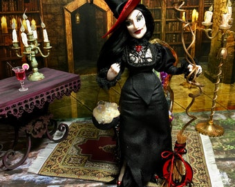 Halloween Miniature, Dollhouse Miniature, Miniature Doll, Miniature Witch