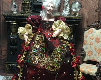 Handmade Georgian Dollhouse Miniature, Countess Natasha